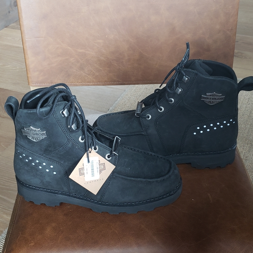 Harley-Davidson Men's Black Lace-Up Boots